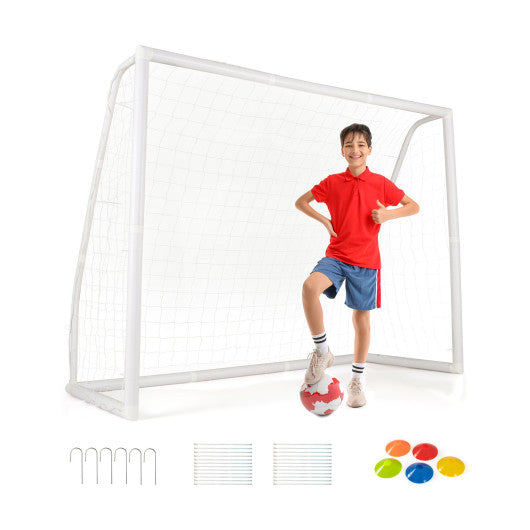 Soccer Goal Set with Ground Stakes and Training Cones Set
