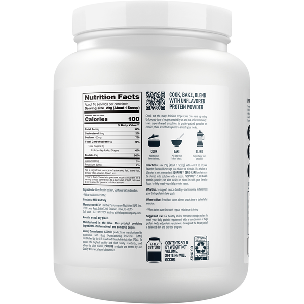 Unflavored Protein Powder Drink Mix Zero Carb Whey