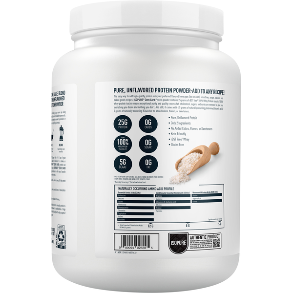 Unflavored Protein Powder Drink Mix Zero Carb Whey