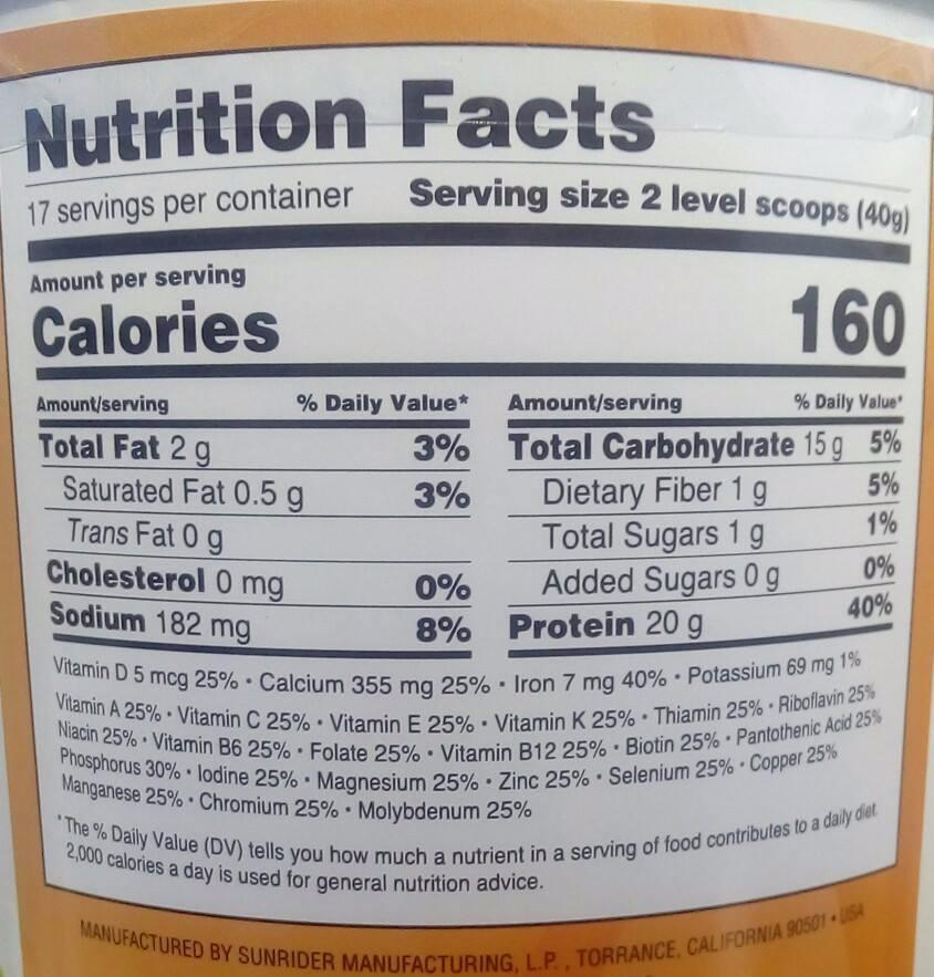 Protein Plus Sunrider Unique Protein Powder Nutrition Drink Mix